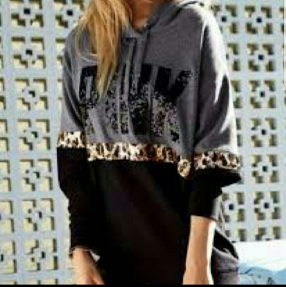 PINK Victoria's Secret Tops - Vs pink RARE Leopard cheetah hoodie size Small
